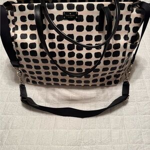 Kate Spade Black and Cream Square Dot Tote/Diaper Bag excellent condition.